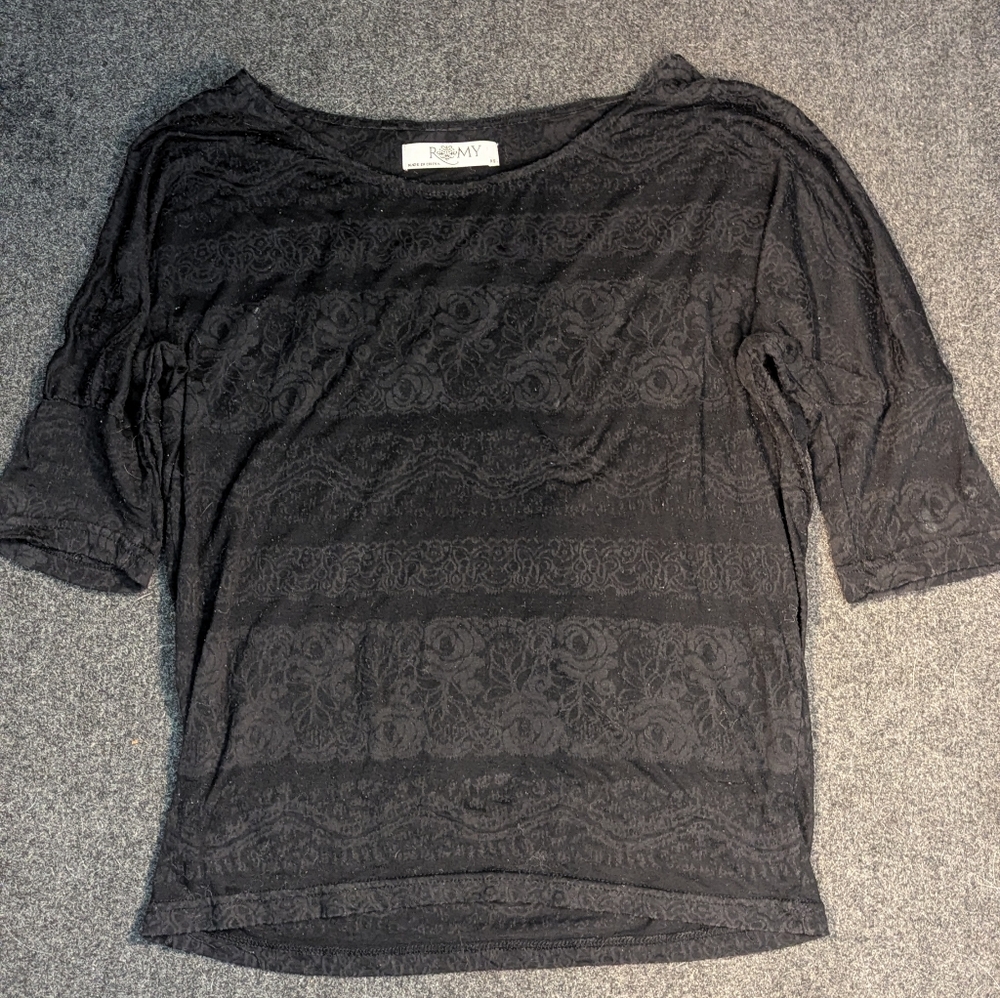 Elegant Black Lace Women's Top